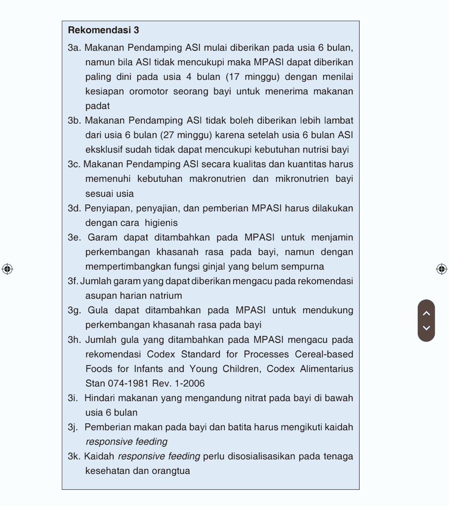 urdermato's tweet photo. @oxfara Maaf dok izin bertanya, sekalian mengkritisi sedikit postingan dokter

1. Panduan WHO merekomendasikan tidak diberi gula garam untuk mp asi, ortu saya juga mengedukasi demikian juga kepada pasien2 nya 

2. Terkait sumber bacaan izin dok saya perhatikan poin 3e dan 3f https://t.co/nMQeAoZkDX