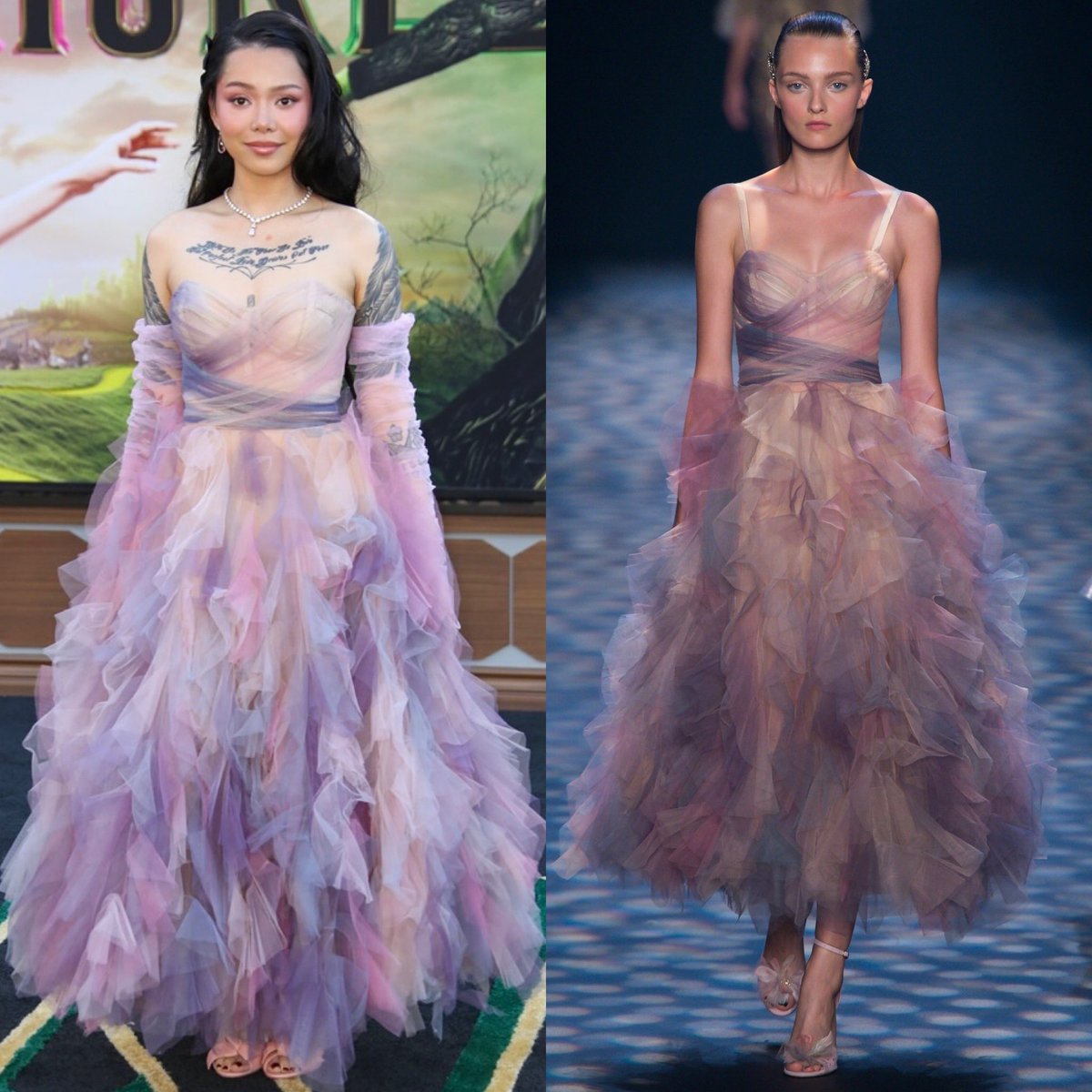 dequemeolook's tweet photo. Bella Poarch de Marchesa Verão 2017 na pré-estreia de ‘Wicked’, em Los Angeles. #WickedMovie #BellaPoarch #Marchesa 📸 Getty Images / Vogue Runway https://t.co/3TcD0PY6EQ