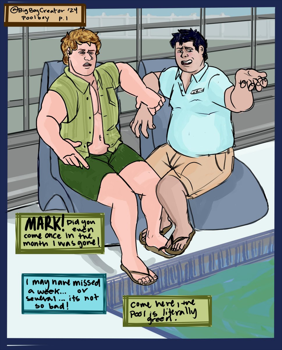 BigBoyCreatorr's tweet photo. Pool Boy Spanked for not doing his job. Had lots of fun on this little four page comic. 

#spanking #spanking #gay #fetish #art #nsfw #fetishart #bdsm #roleplay https://t.co/56U8Abzy0c