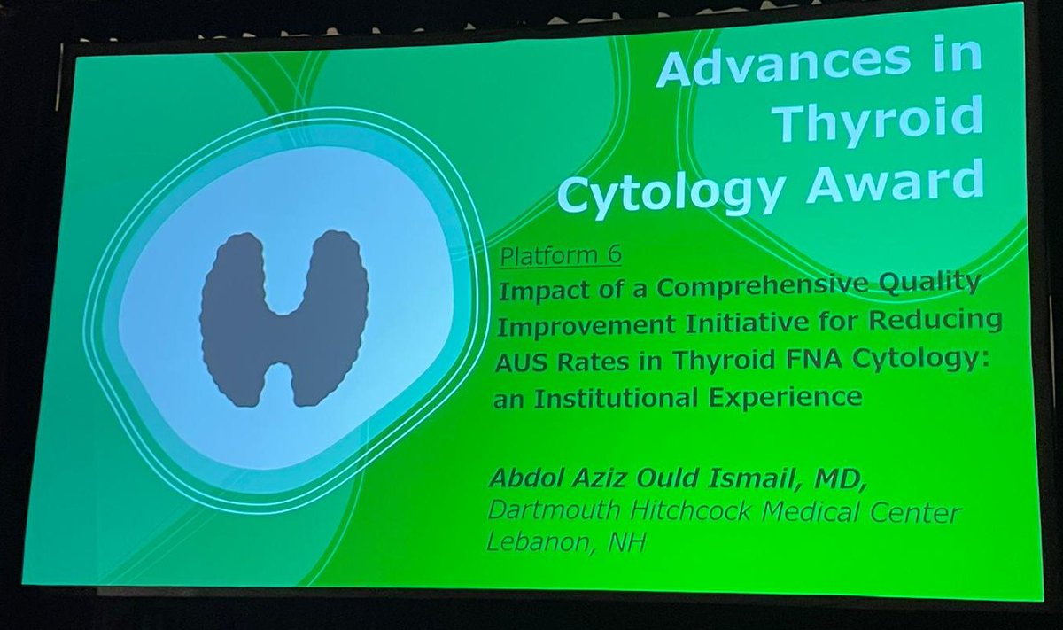 Dartmouth Health Pathology Residency (@dhpathres) on Twitter photo Warm congratulations to our own PGY-2 <a href="/AzizOuldIsmail/">A. Aziz Ould Ismail</a> for receiving the Advances in Thyroid Cytology Award at #ASCyto2024. Great job! We are proud of you. #DHPathRes Warm congratulations to our own PGY-2 <a href="/AzizOuldIsmail/">A. Aziz Ould Ismail</a> for receiving the Advances in Thyroid Cytology Award at #ASCyto2024. Great job! We are proud of you. #DHPathRes