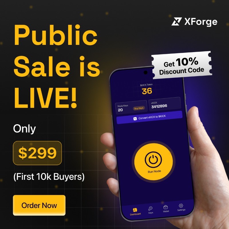 troXstudios's tweet image. 🚨 SALE now live! Get your #DePIN phone with a discount!  

#XForge Early Bird Special! Get the new #DePIN smartphone and unlock exclusive partner airdrops! First 1000 orders get a 𝗙𝗥𝗘𝗘 𝗫𝗮𝗿𝗱𝗶𝗮𝗻 𝗡𝗼𝗱𝗲! 

Discount Code: 
👉🏼 timedropper 👈🏼
   xprotocol.org/xforge/preorde…
