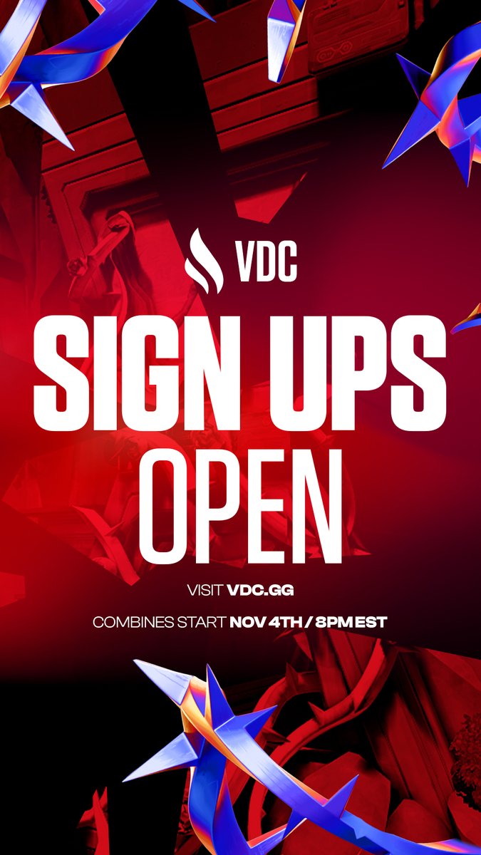 Do you want to be a part of an amazing league of VALORANT players? ✅

Do you want to test your skills against players from every rank? ✅

Do you want to meet new friends and get to know some pretty cool people? ✅

We want YOU to sign up for VDC!

vdc.gg 👊