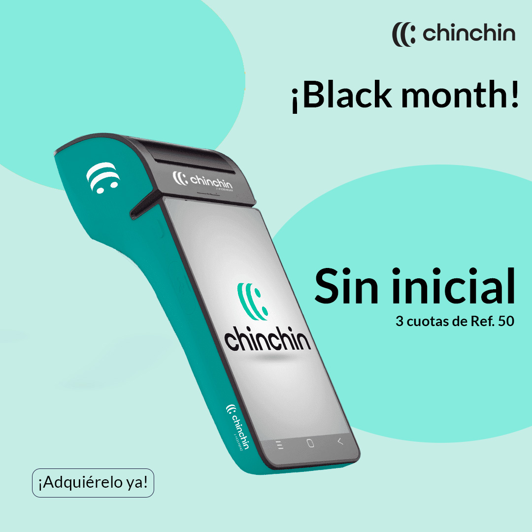 ¡Celebre el Black Month con Pago Chinchin!  No deje pasar esta oferta: sin cuota inicial y 3 fáciles cuotas de 50$ cada una. ¡Consiga su POS y maximice sus ventas! 💳💰 
¡Paga Rápido, Paga Mejor, Paga Chinchin! 
✨
 #BlackMonth #PagoChinchin #OportunidadUnica