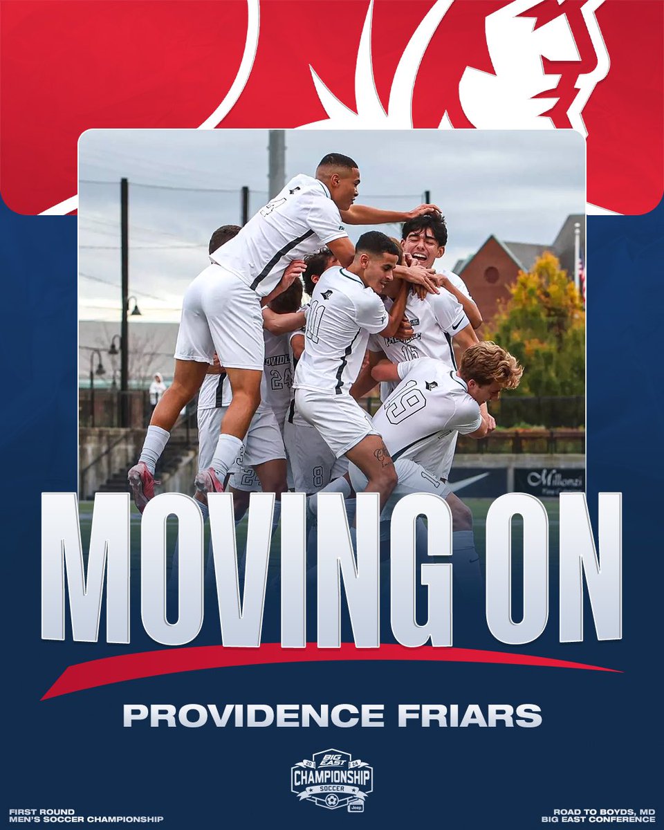 BIGEAST's tweet image. MOVING ON‼️

@PCFriarsMSoccer win 2-0 vs UCONN to advance to the semifinals!