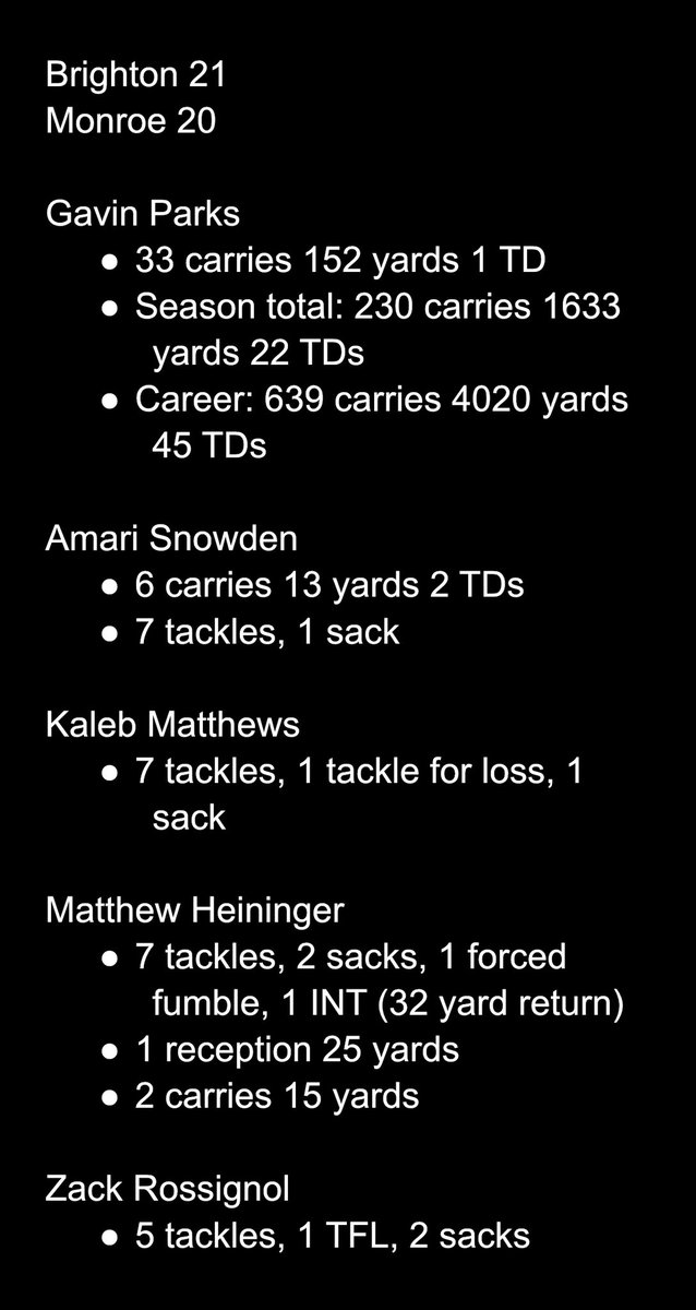 Brighton Bruins Football tweet media