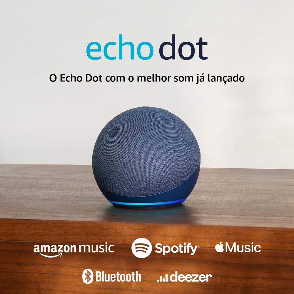 promocoesday's tweet photo. 🔊 Echo Dot 5ª Geração - Cor Azul 🔊
Com o melhor som já lançado, o Echo Dot 5ª Geração oferece uma experiência sonora melhorada, ideal para música, comandos de voz e integração com sua casa inteligente.

Por R$384,38.

Saiba mais aqui!
https://t.co/tnPrn0MJh9
#EchoDot #alexa https://t.co/OUi8o4ZIjb