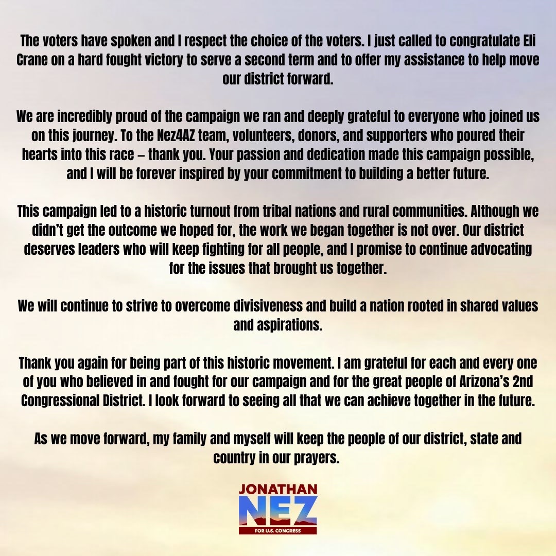 NezForAZ's tweet image. Thank you, Arizona!