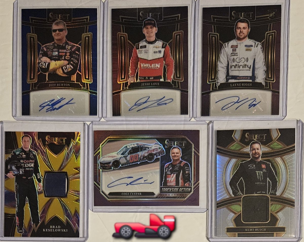 3bangerbreaks's tweet photo. #Hits from the 2024 #Select #Racing #Hobby #Box #Break 

#TBBCrew #Nascar #TBBCrewElite #TBBDraft #Hit #JesseLove #LayneRiggs #JeffBurton #ColeCuster #Autographs #BradKeselowski #KurtBusch #Memorabilia #Cards #JoeyLogano #ChaseElliott #JimmieJohnson #TonyStewart #RustyWallace https://t.co/bf9zmVQtNj