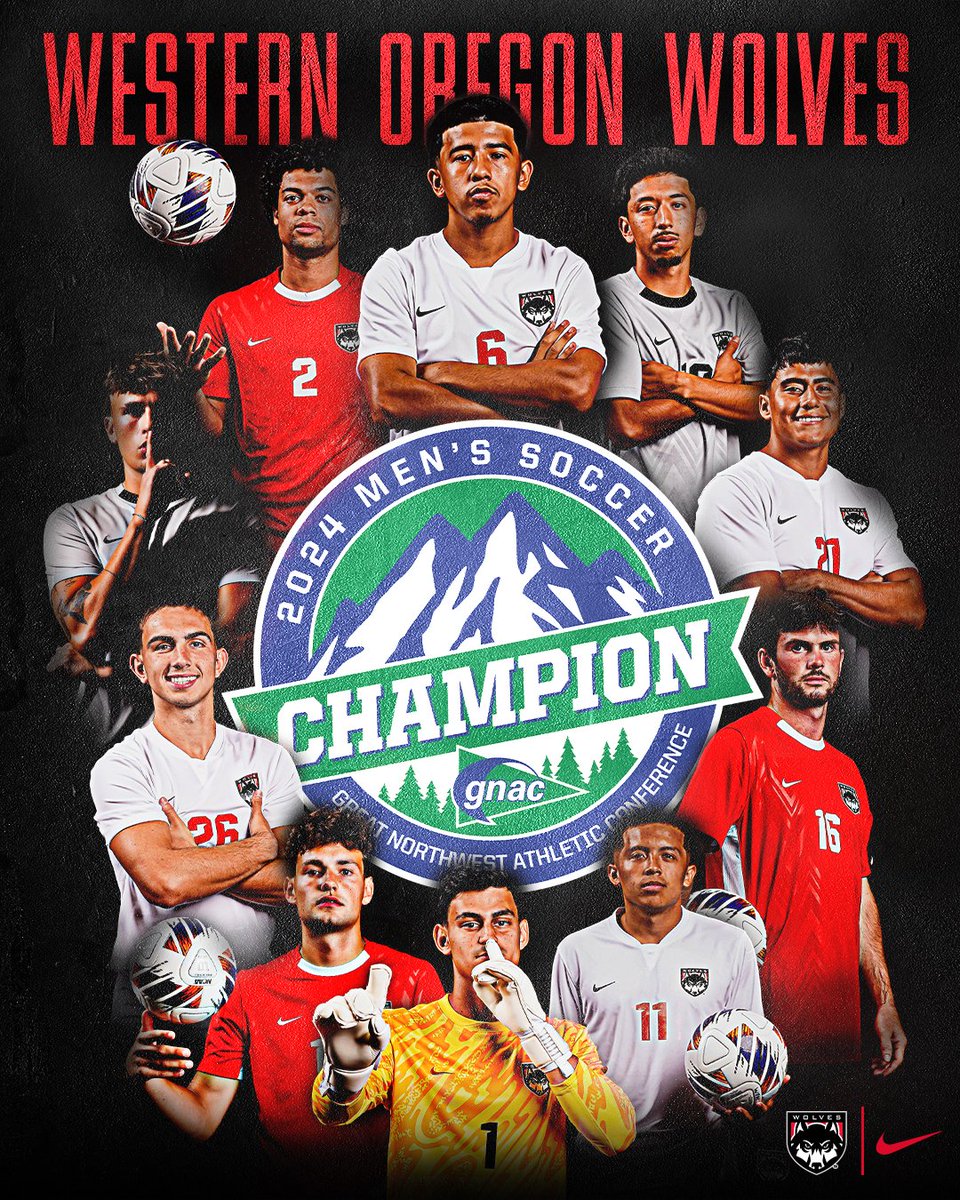 Alpha Wolves ...

In just the program's third year of existence, the 14th-ranked Western Oregon men's soccer team are GNAC Champions!