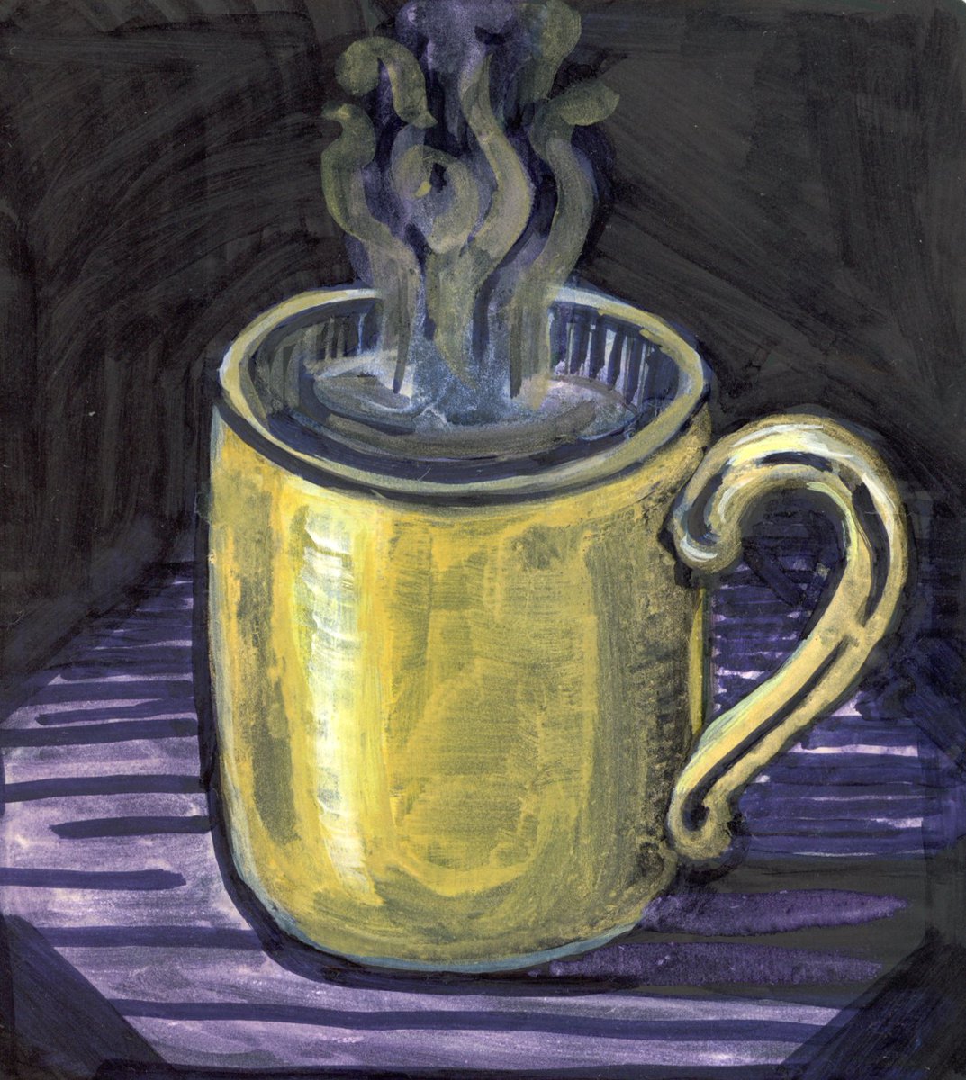 LifeImitatesDdl's tweet image. #DoodlewashNovember2024 prompt: Mug.
Did you know the most expensive mug is a 23 carat gold mug, bought for 1,000,023 Thai Baht (£17,293, $33,842) byNesCafé in Thailand? #paulrubenswatercolor, Gouache on Stonehenge Aqua Black. @legionpaper #paulrubensart #WorldWatercolorGroup