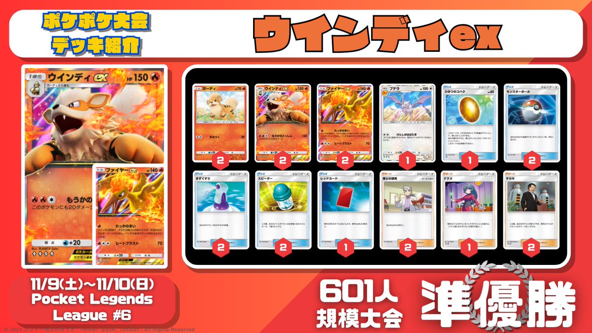 ポケポケ大会情報】 Pocket Legends League #6 (参加者601人) 🏆 優勝