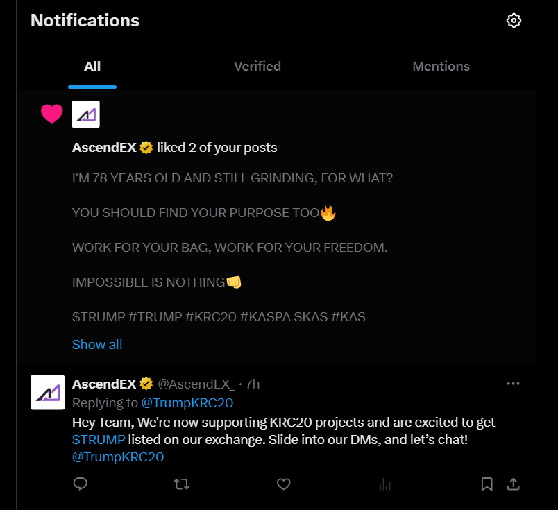 TrumpKRC20's tweet photo. $TRUMP COMMUNITY

SEE WHAT YOU WANT TO DO WITH THIS INFORMATION👊

JOIN TG https://t.co/IUuUzUNl6Y TO DISCUSS

#KRC20 #KASPA #KAS $KAS #TRUMP https://t.co/1XzvL2REXJ