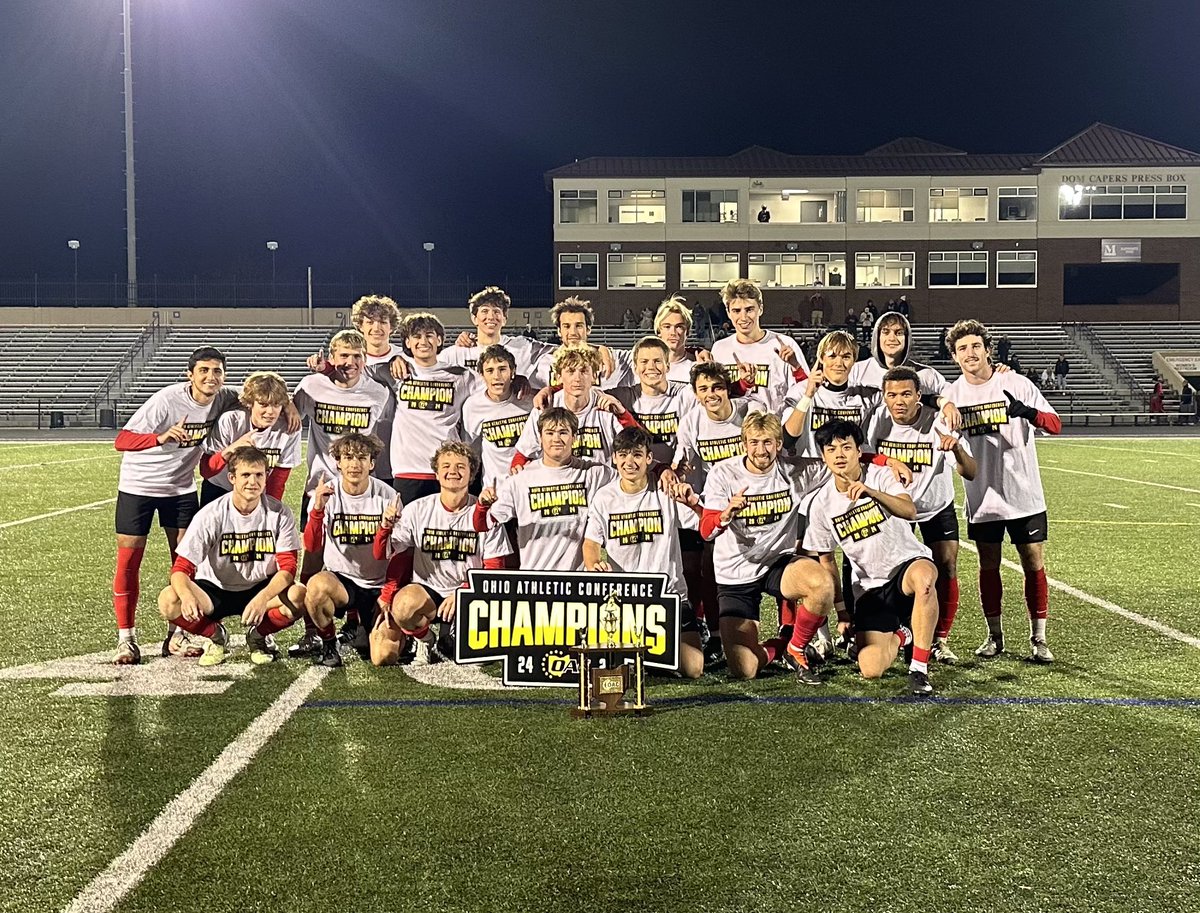 OHAthleticConf's tweet photo. Congratulations to Otterbein, 2024 Ohio Athletic Conference Men’s Soccer Tournament Champions! ⚽️🏆

#OACChampions | #d3soc https://t.co/Oa728VfhWZ