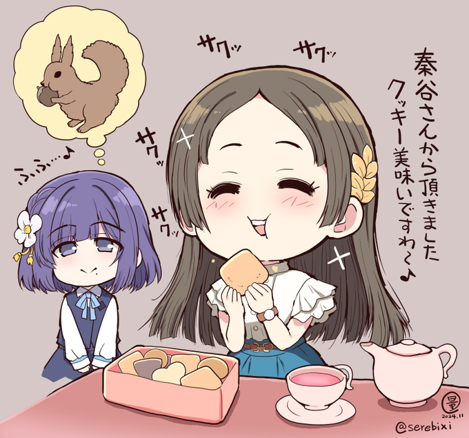 【原稿作業合間ラクガキ】
【学園アイドルマスター絵】
秦谷美鈴に餌付けされる倉本千奈ちゃん
おちなちゃんの可愛さはげっ歯類めいてカワイイ 