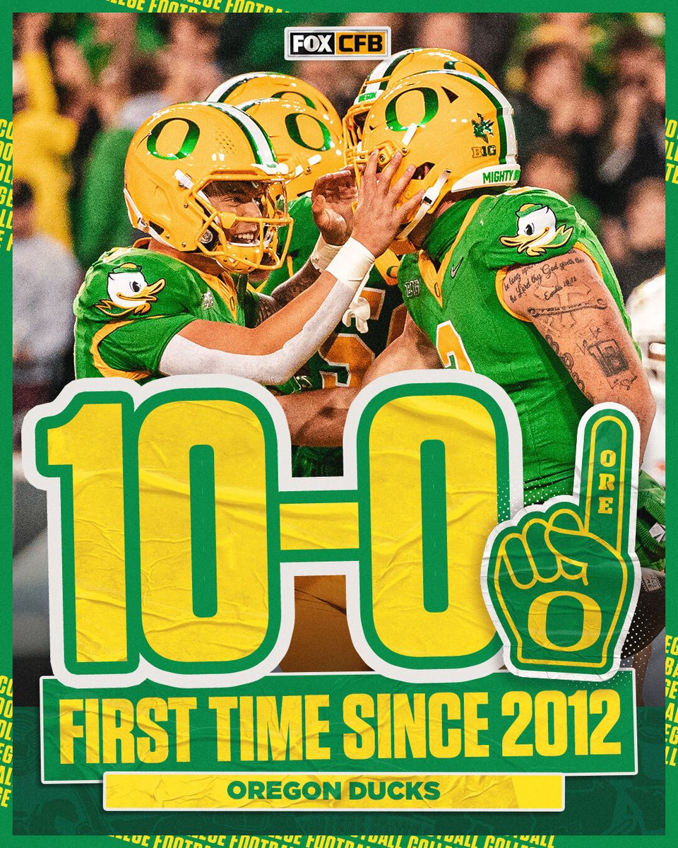 Ducks are flying 😏

For the first time since 2012 <a href="/oregonfootball/">Oregon Football</a> is 10-0 🔥