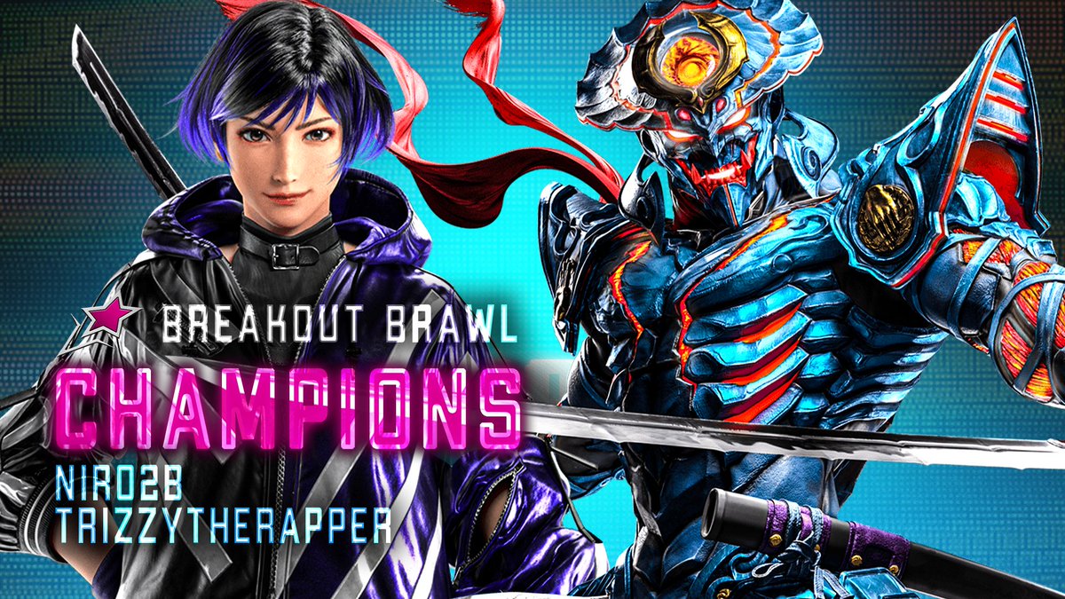 BreakoutES's tweet photo. 💫 BESTakeover T8: Breakout Brawl 2v2

Congratulations to @trezizy and NIRO2B for winning the Inaugural Breakout Brawl 2v2 Tournament!

In 2nd place the team of "The Problem Child" @HeyBrokenNV and @DJSymphix 

Special thanks to our hosts the glorious Breakout Ambassadors @KingS3rvbot9999 and @SeleneK21483 

#TEKKEN8 #Breakout