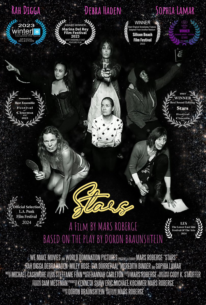 CONGRATS <a href="/MyIndieProd/">MyIndie Productions</a> featured artist <a href="/MarsRoberge/">Mars Roberge</a> &amp; <a href="/StarsThemovie/">Stars_TheMovie</a>, now Official Selection at <a href="/lapunkfilmfest/">LA Punk Film Festival and SVOD</a> 2024!

Trailer+Review+More: myindieproductions.com/stars/

<a href="/FeminineOdditie/">Debra Haden</a> <a href="/therealrahdigga/">Rah Digga</a> @EvaDorrepaal <a href="/MeredithBinder/">Meredith Binder</a> <a href="/DieJMars/">Die J! Mars</a> <a href="/MisterSisterNYC/">Mister Sister</a> <a href="/Scumbagmovie/">Scumbag</a> <a href="/TLHTCould/">The Little House That Could</a>