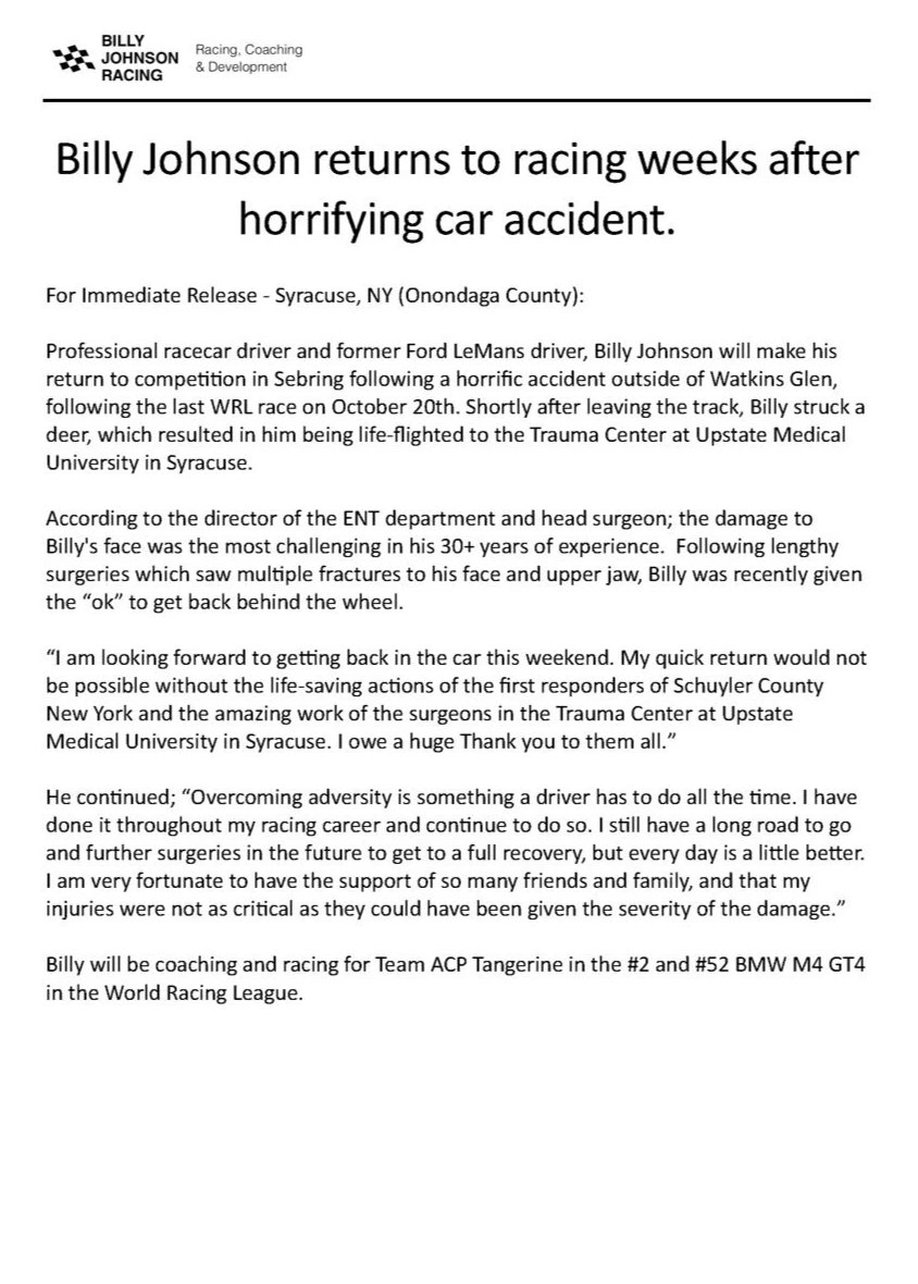 I'm lucky to be alive, let alone back behind the wheel racing 2 weeks after being life-flighted to the hospital.