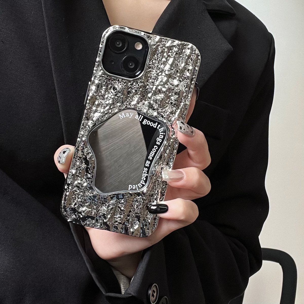 colinwowong's tweet image. nique, wrinkled mirror case for iPhone 15/16 Pro Max. TPU material for ultimate protection. Perfect for those who love a minimalist aesthetic. #iPhone15case #iPhone16ProMax #TPUcase #minimalism