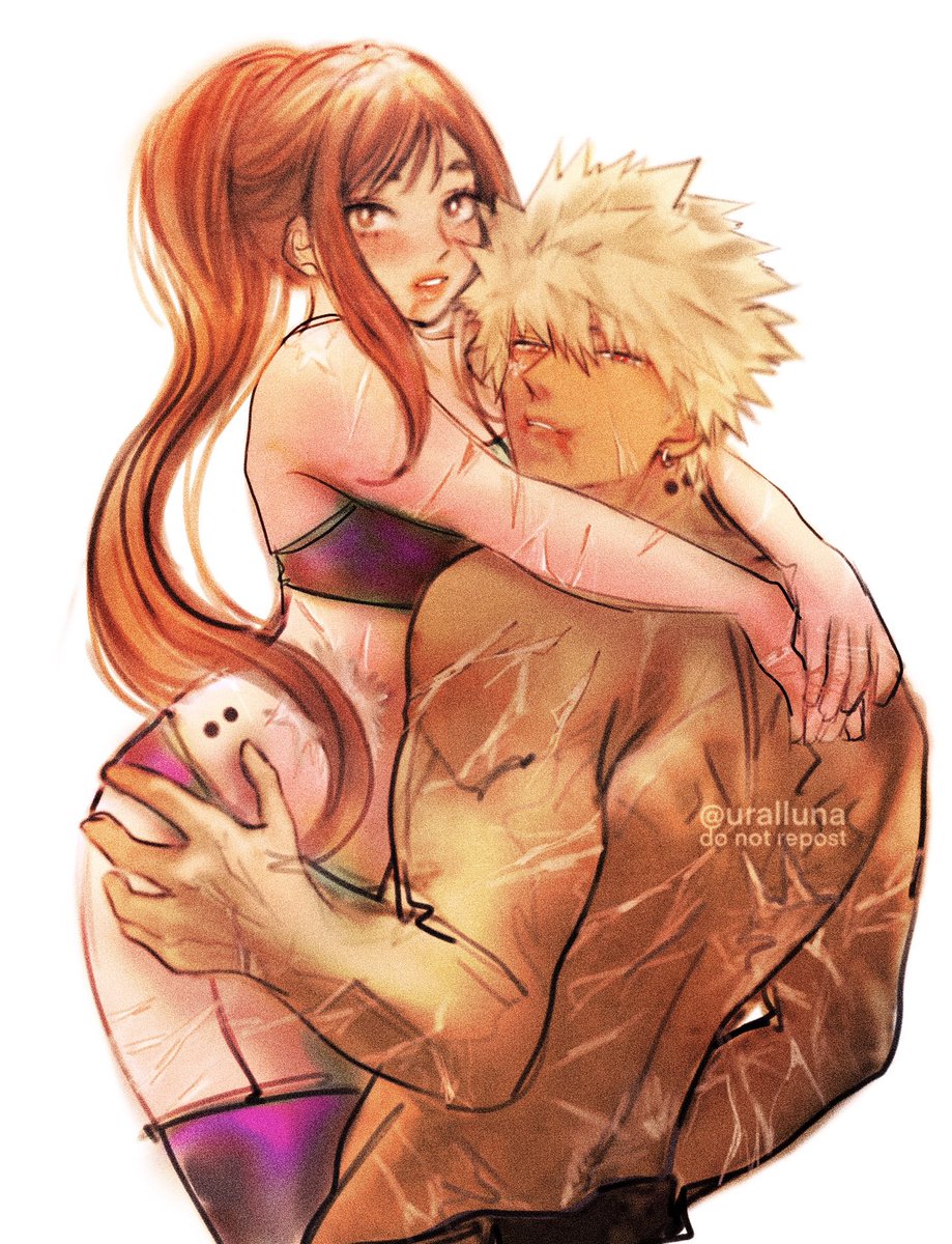uralluna's tweet image. pro hero kacchako posing for body positivity campaign (but they got distracted midway with each other’s lips)