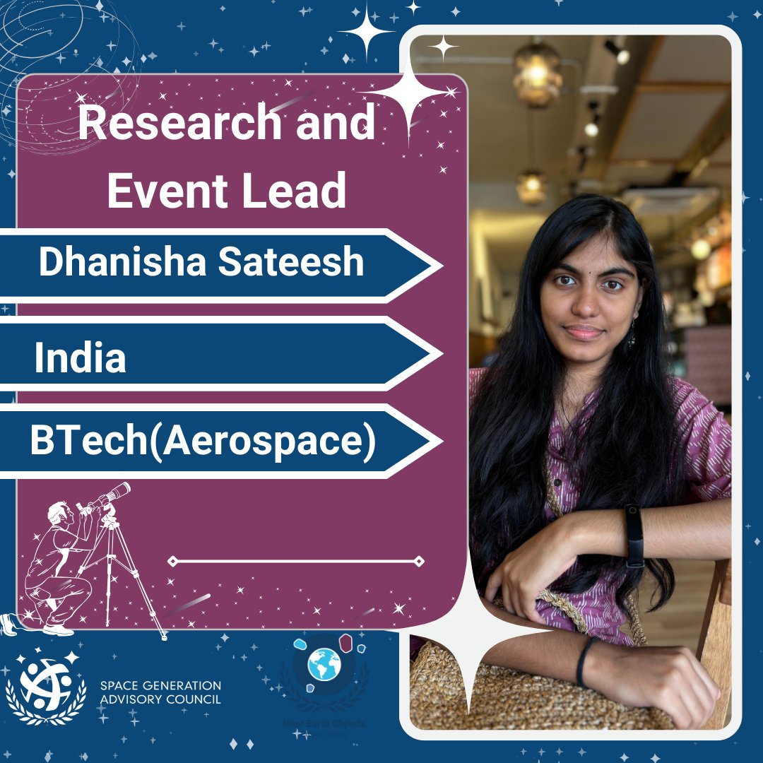 NEOProjectsSGAC's tweet image. Welcome to our team, Dhanisha Sateesh ✨
We’re thrilled to have you join us as our research and event team lead

Scroll down to learn more about dhanisha and her valuable contributions to our PG. 

For more information, please visit our website(link in bio)