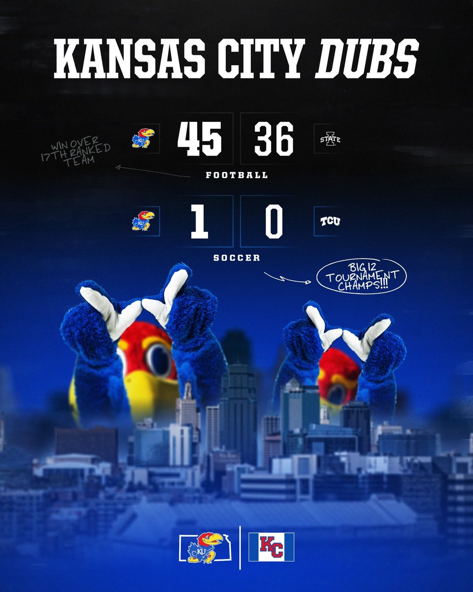 What a day in Kansas City 👏😎

<a href="/KU_Football/">Kansas Football</a> x <a href="/KUWSoccer/">Kansas Soccer</a>