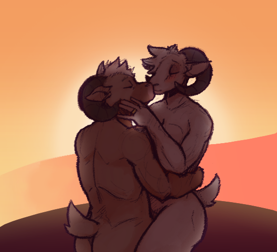 Sarcoph_'s tweet photo. Bonus image: Marlene's sunset dream with her crush, Liam.🐑❤️🐏 https://t.co/GAKKkyAHdq