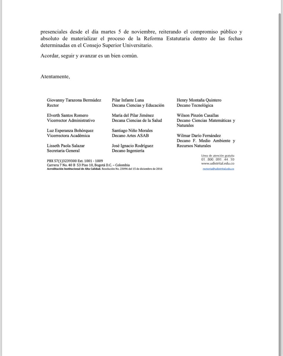 En los últimos días, a través de los diferentes espacios de diálogo, hemos logrado avanzar para hacer que la Reforma Universitaria sea una realidad.
Seguiremos comprometidos para llegar al 100% y por eso invitamos a retomar las actividades académicas el día martes 5 de noviembre.