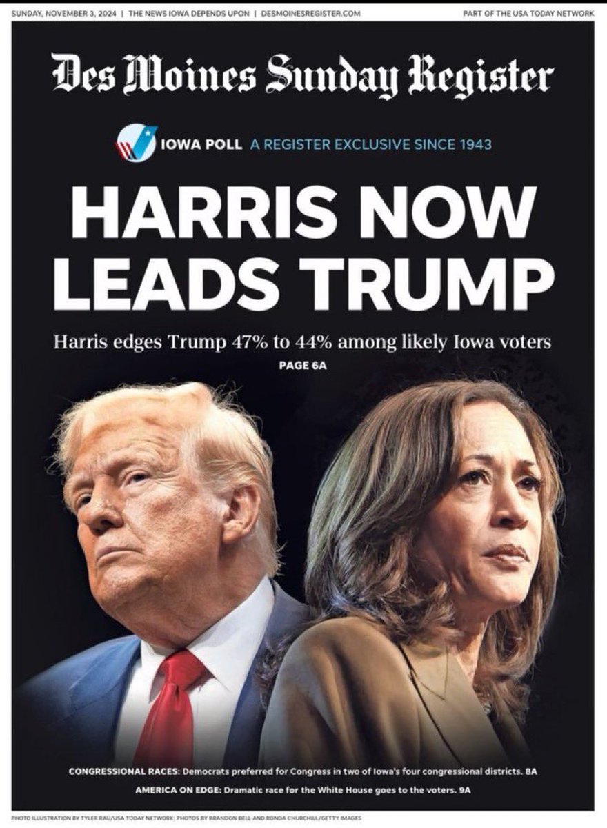 kylegriffin1's tweet photo. Front page of the Des Moines Register. https://t.co/eFSZxBApJZ