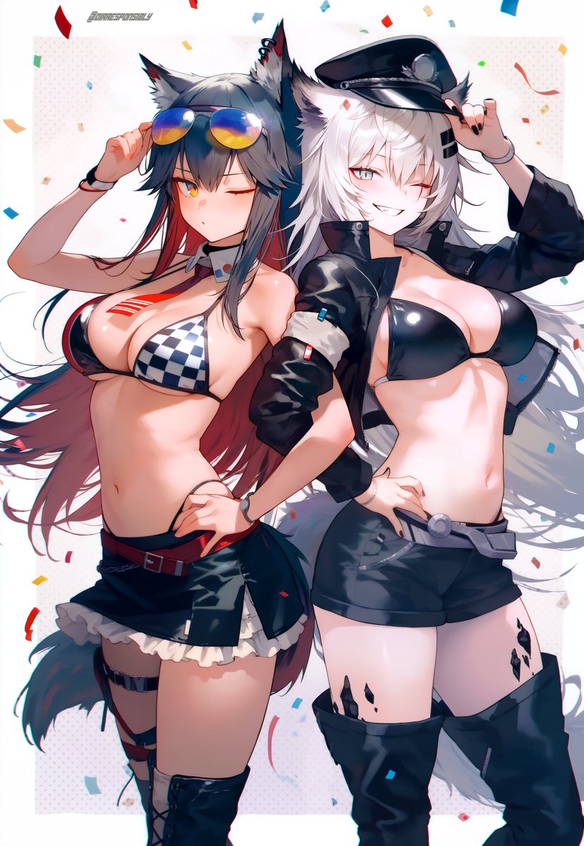 DIrresponsibly's tweet photo. Texas &amp; Lappland (Arknights) 🐺 https://t.co/BZfCu237Db