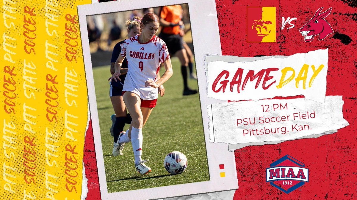 IT'S GAMEDAY‼️

Gorilla Soccer finishes up the weekend at home against Central Missouri at 12 PM 🦍⚽️

SHOW UP GORILLA NATION.

<a href="/gorillassoccer/">Pitt State Women's Soccer</a>|<a href="/pittstate/">Pittsburg State</a>