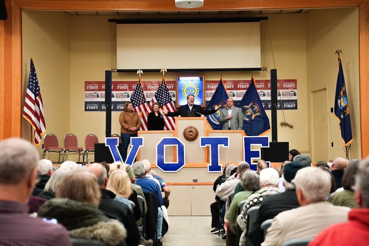 Gary Peters (@garypeters) on Twitter photo Michigan families deserve a champion like <a href="/ElissaSlotkin/">Elissa Slotkin</a> fighting for them in the U.S. Senate.
Proud to stand alongside her to help get out the vote this weekend! Michigan families deserve a champion like <a href="/ElissaSlotkin/">Elissa Slotkin</a> fighting for them in the U.S. Senate.
Proud to stand alongside her to help get out the vote this weekend!