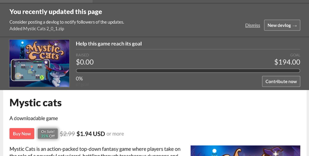 #screenshotsaturday 
Mystic Cats🐈salio esta semana a la venta🎟️:3 con un descuento especial por #Halloween 🎃
Aprovechen la promocion hasta este lunes🗓️

Game: neko-dev-0w0.itch.io/mystic-cats-de…

#gamedev #indiegame #gatos #itchio