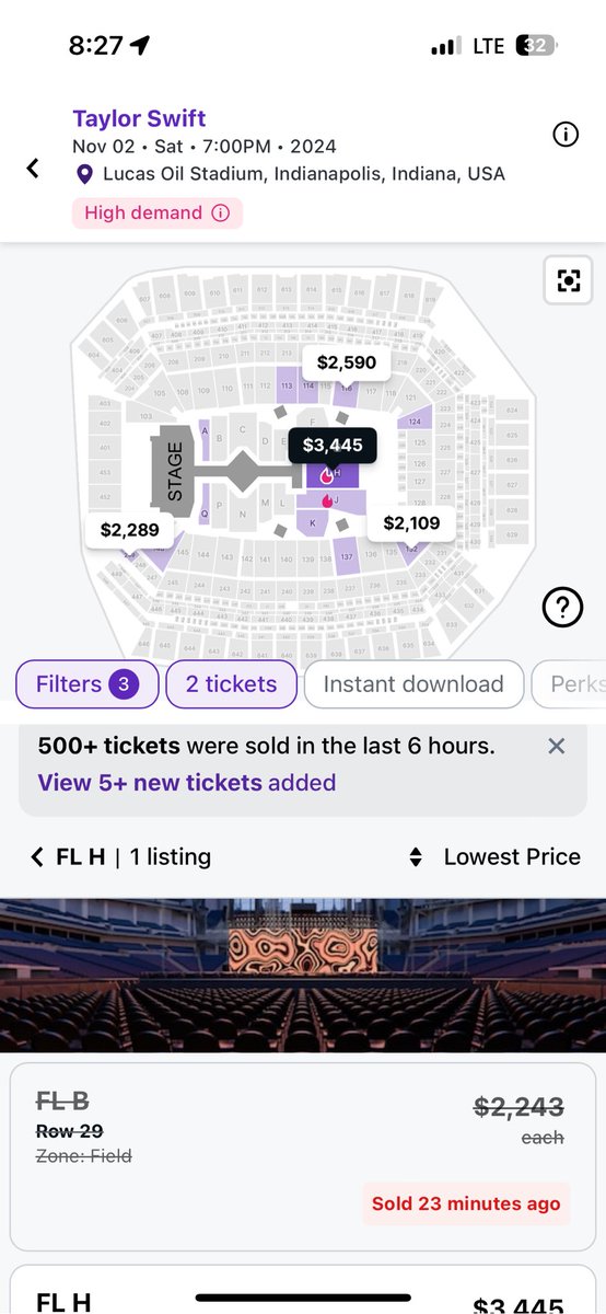 TheFifthHen's tweet photo. @taylorswift13 went on 30 mins ago and this is what’s still available.. the bots are fucking sick. Thanks for ruining our dreams @Ticketmaster @taylornation13 please use your power to fix this https://t.co/I6Yjy67p5s