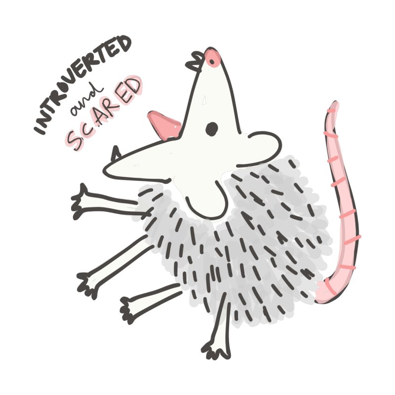 threadless's tweet image. BUT EVERYTHING IS TOTALLY FINE. 🥹

🔎 Threadless t-shirt design &quot;introverted and scared&quot; by squalidglobe: bit.ly/4f5w9Ar