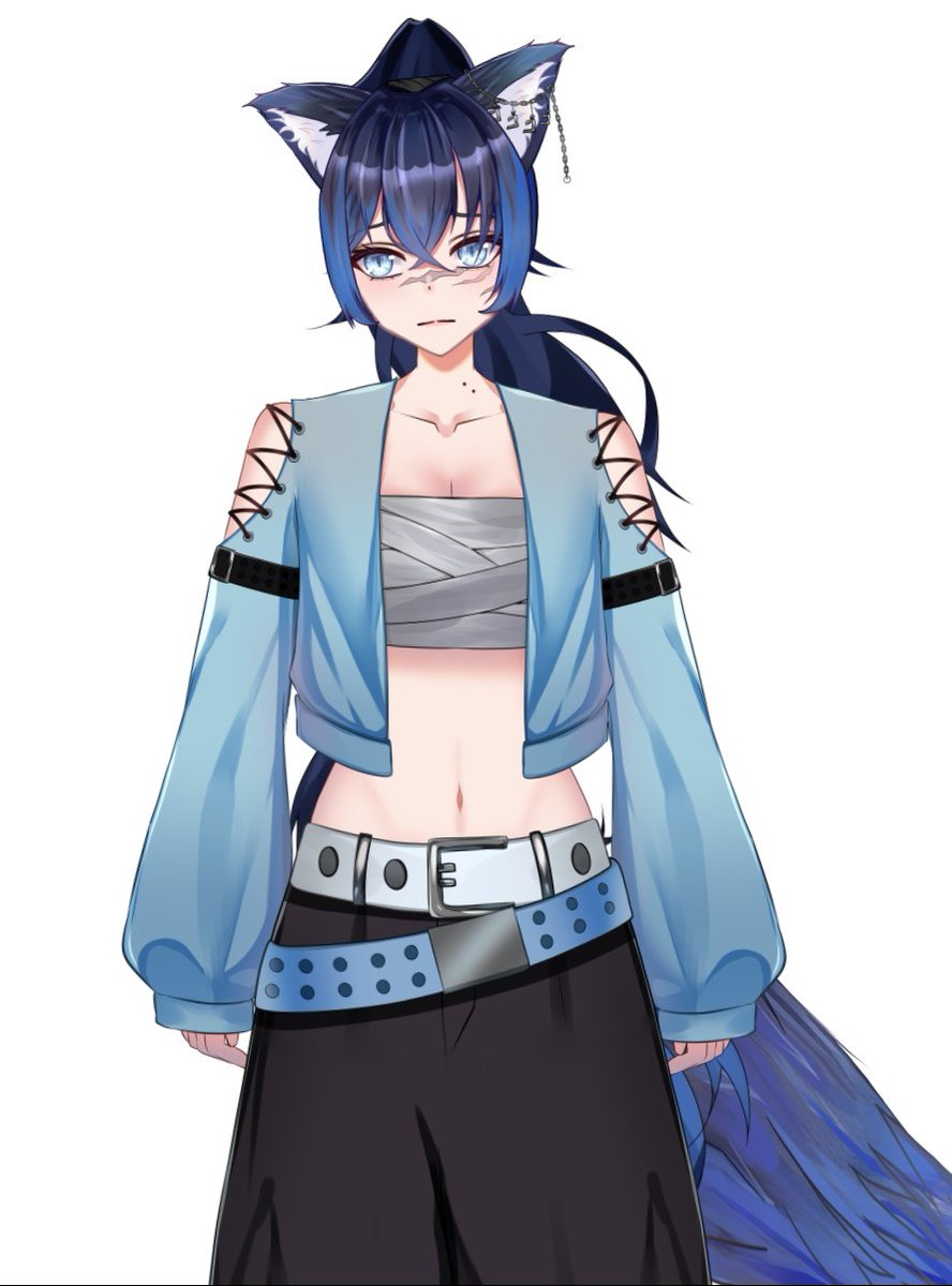 TkLady_'s tweet photo. I heard Twitch is banning Vtuber hips. 
Do the wolfy love handles have to go? https://t.co/0aBlzGwuH6