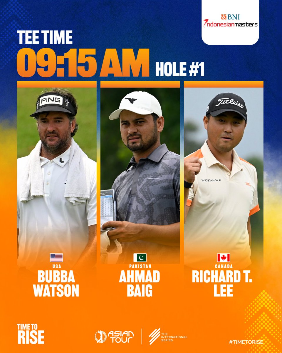 asiantourgolf's tweet photo. Final day, final group ๐๏ธโโ๏ธ๐ช๐ป
Who are you rooting for today?
https://t.co/QQChqRrghk #BNIIM2024 #IndoMasters #InternationalSeries #ThisISEverything #TimeToRise https://t.co/SFfHAlBcck