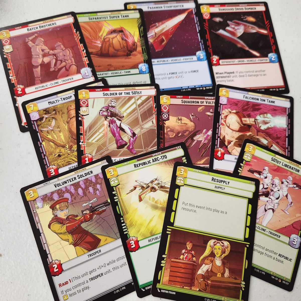 Maindeck Dan (@maindeckgames) on Twitter photo We had a box full of print error packs in our prizes at the <a href="/UnlimitedFFG/">Star Wars: Unlimited by FFG</a> prerelease! These actually look super cool, love the neon green resupply! We had a box full of print error packs in our prizes at the <a href="/UnlimitedFFG/">Star Wars: Unlimited by FFG</a> prerelease! These actually look super cool, love the neon green resupply!