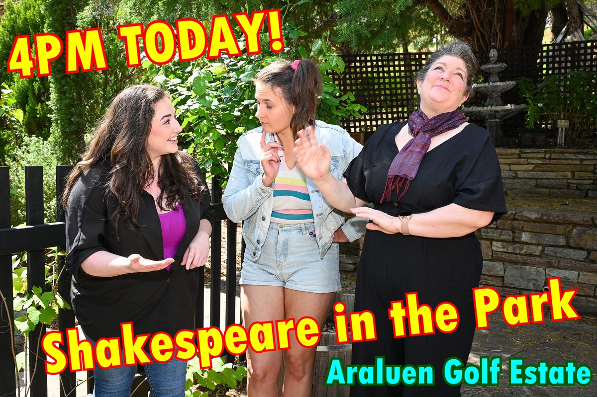 SeeAPlayToday's tweet photo. 4PM TODAY! Roleystone Theatre presents Shakespeare in the Park – ALL’S WELL THAT ENDS WELL – at Araluen Estate Golf Resort. Book at https://t.co/mt6r8POtPE rock up and pay on the day. What are you waiting for? Start packing that picnic now!

#wanews #perthnews #perth #perthevents https://t.co/pUNfsq08i2