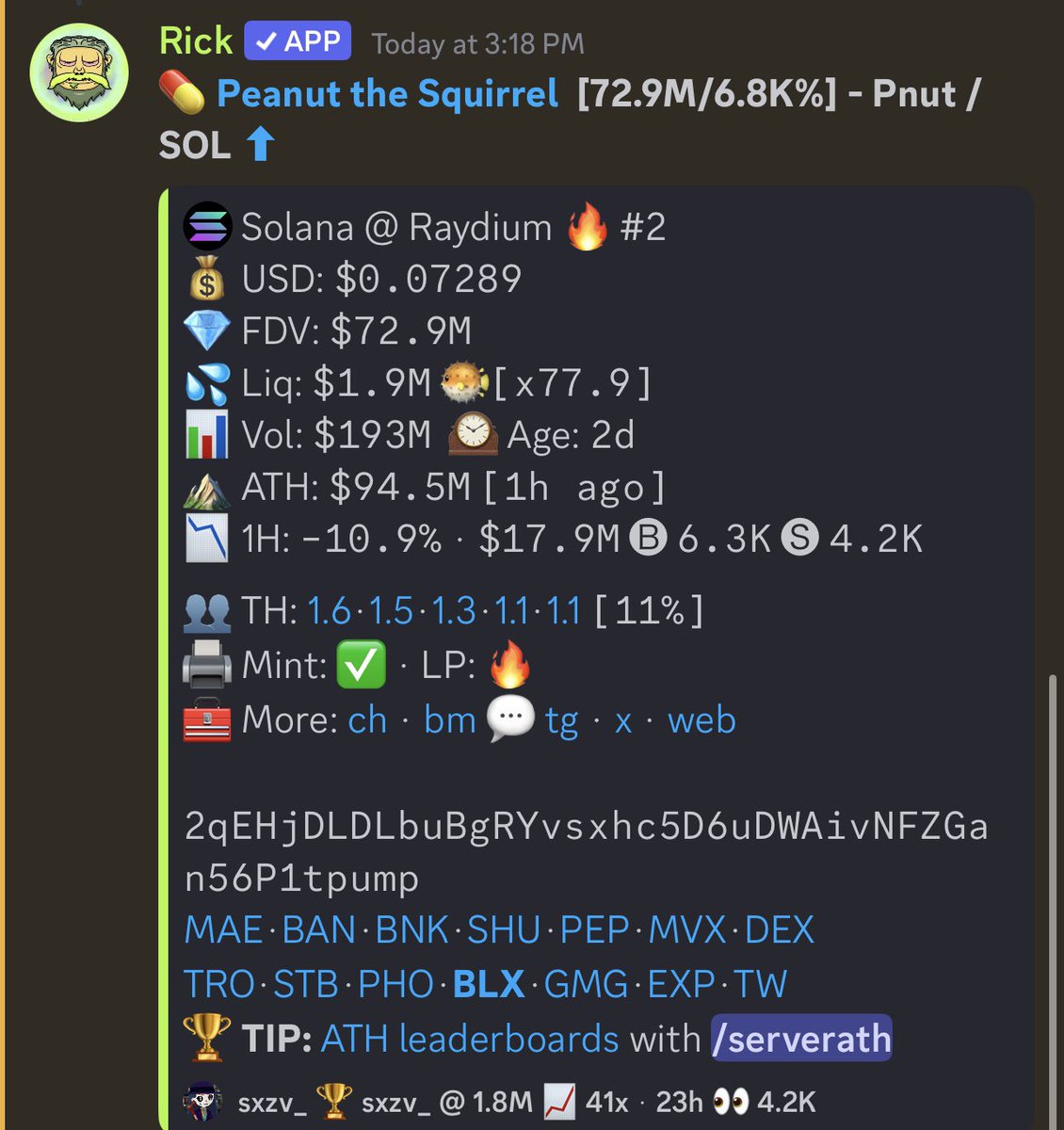 Sxzvv_'s tweet photo. $FRED 184x 
$Pnut 52 x 
🤑😮‍💨 https://t.co/H4YUljrmJl