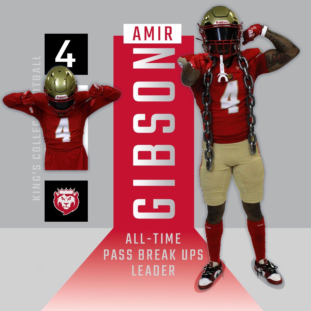 King's College Monarchs (@kingsmonarchs) on Twitter photo FB | 🚨NEW RECORD ALERT🚨
With his break up today in the win over Delaware Valley, <a href="/KingsCollegeFB/">King's Football 🏈</a> AMIR GIBSON becomes the program’s all-time break up leader! Congrats Amir, but we’re not done yet! 😈
#MonarchNation // #EarnTheCrown FB | 🚨NEW RECORD ALERT🚨
With his break up today in the win over Delaware Valley, <a href="/KingsCollegeFB/">King's Football 🏈</a> AMIR GIBSON becomes the program’s all-time break up leader! Congrats Amir, but we’re not done yet! 😈
#MonarchNation // #EarnTheCrown