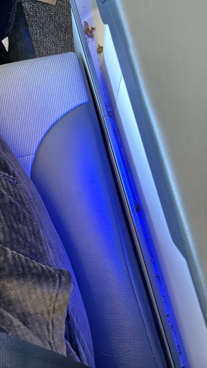 kait_schaefs's tweet photo. Flying first class on my first @BreezeAirways flight, and wow… not the experience I expected! All seats should be spotless, but when you’re paying a premium, it’s especially disappointing. Let’s step up the cleaning game, Breeze! #CleanCabinPlease #TravelStandards https://t.co/ZtsmXrwb6Y