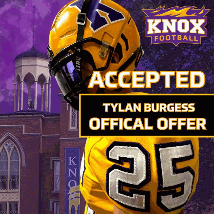 I am blessed &amp; excited to say that I have earned my first offer from Knox College 🟡🟣

<a href="/CoachDoughtyp/">Peyton Doughty</a> <a href="/WMajorWright/">Major Wright</a> <a href="/CoachHerb1/">901_TrenchWork</a>