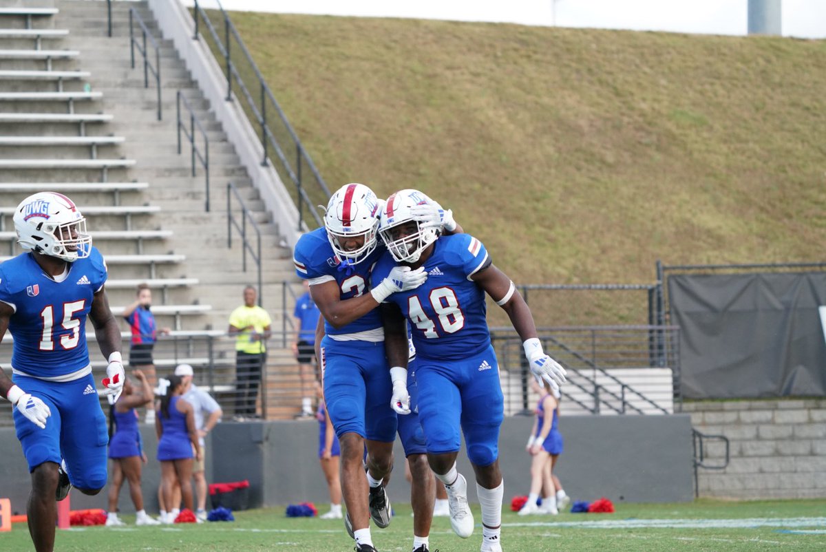 UWGFootball's tweet photo. TWO INTERCEPTIONS BY JAMIE SPEIGHT

#WeAreOne https://t.co/YEzc0MtJvF