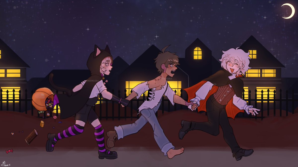 Korieko4's tweet photo. did I forget to post this on Halloween? No. No, totally not! why would you assume that.
#danganronpa #digitalart https://t.co/zFsyFSM8L0