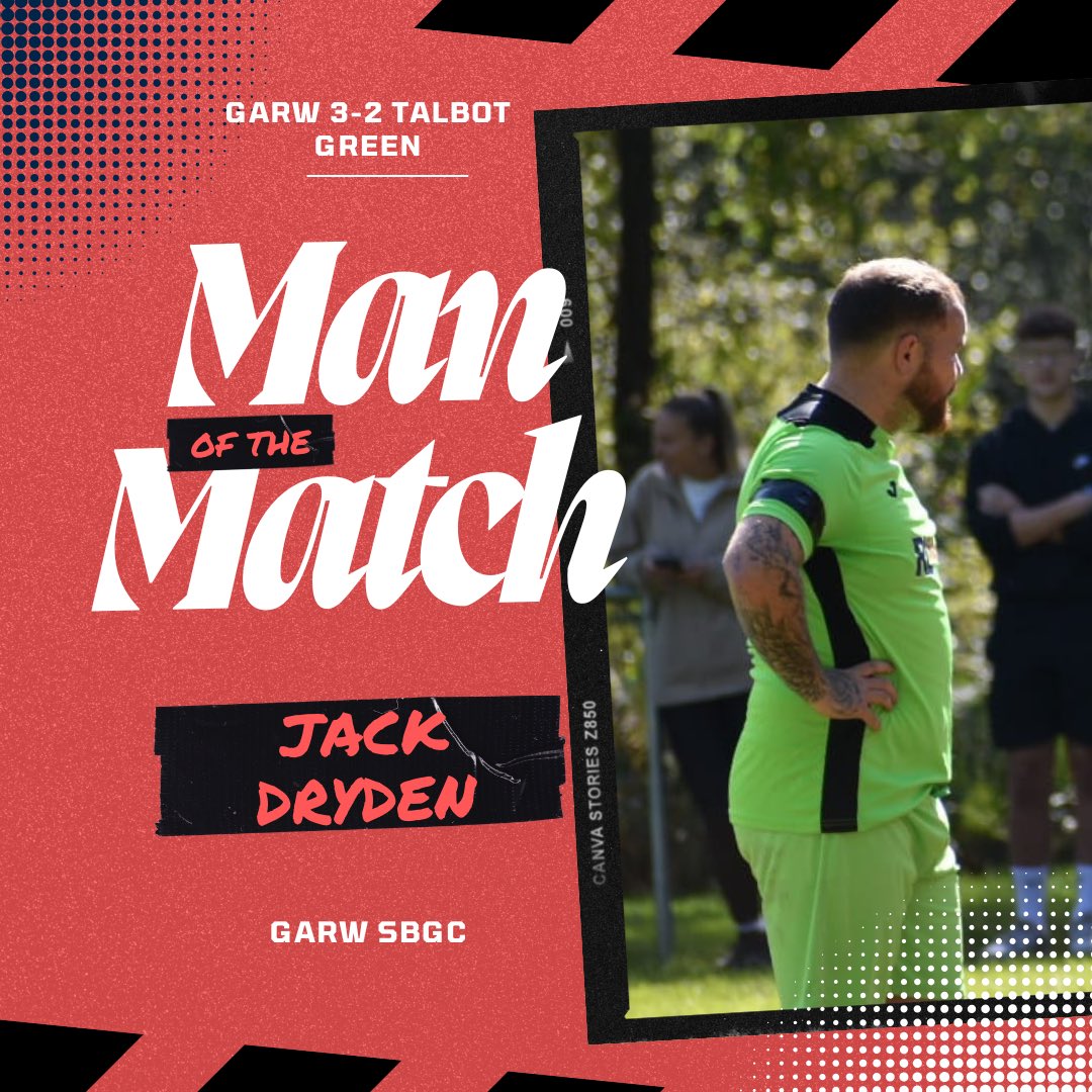 Our MOTM today , Captain <a href="/JRDryden_7/">DRYDEN</a> with an immense second half performance. 

Adding a second assist of the season with a lovely ball into Tyler Roche on route to a comeback win 🥇 

Well done Jack ❤️🖤