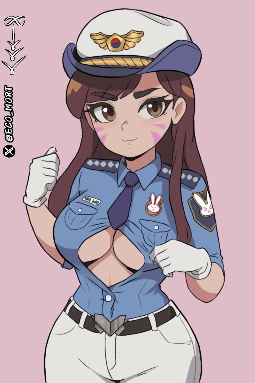 Dva policía te quiere catear en la patrulla 
#Overwatch #Dva #dibujodigital