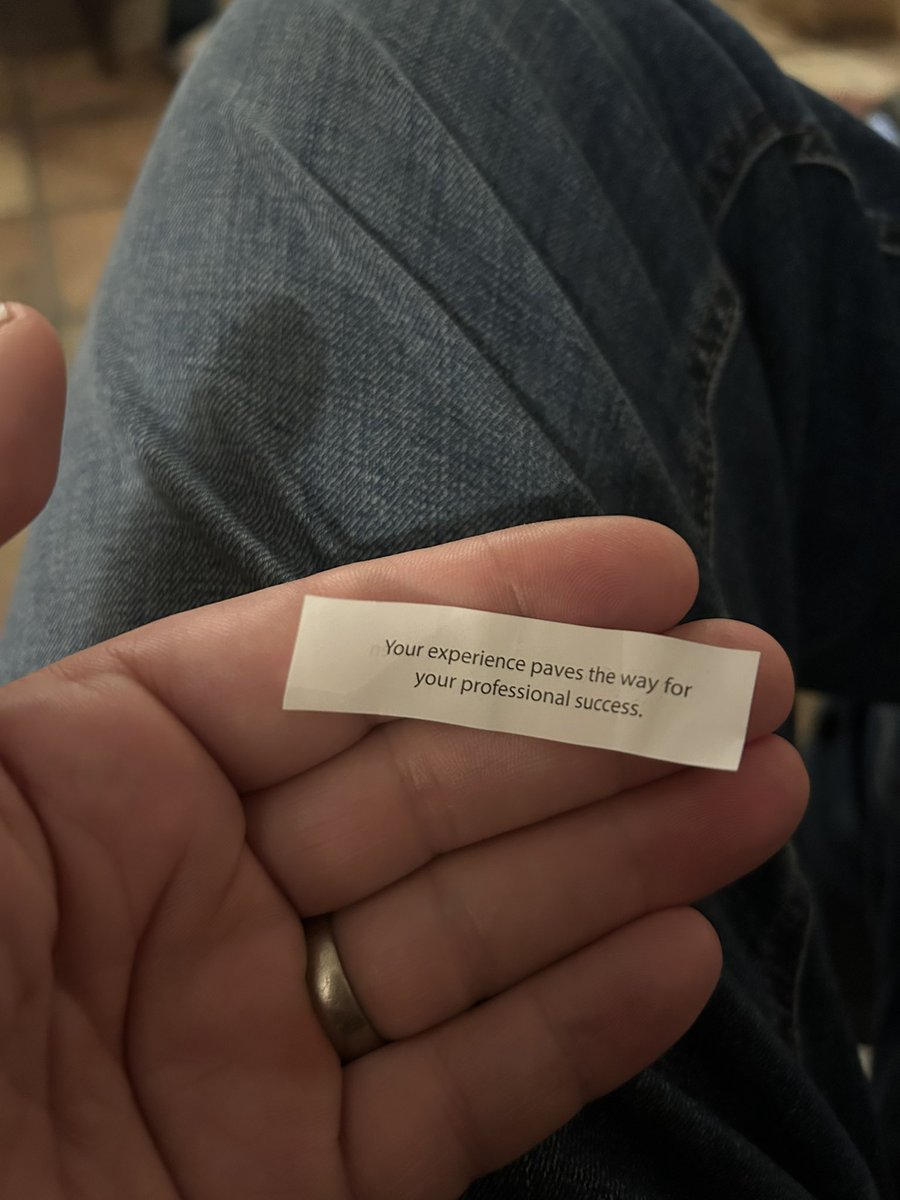Fortune cookie 🥠 message….hmmm