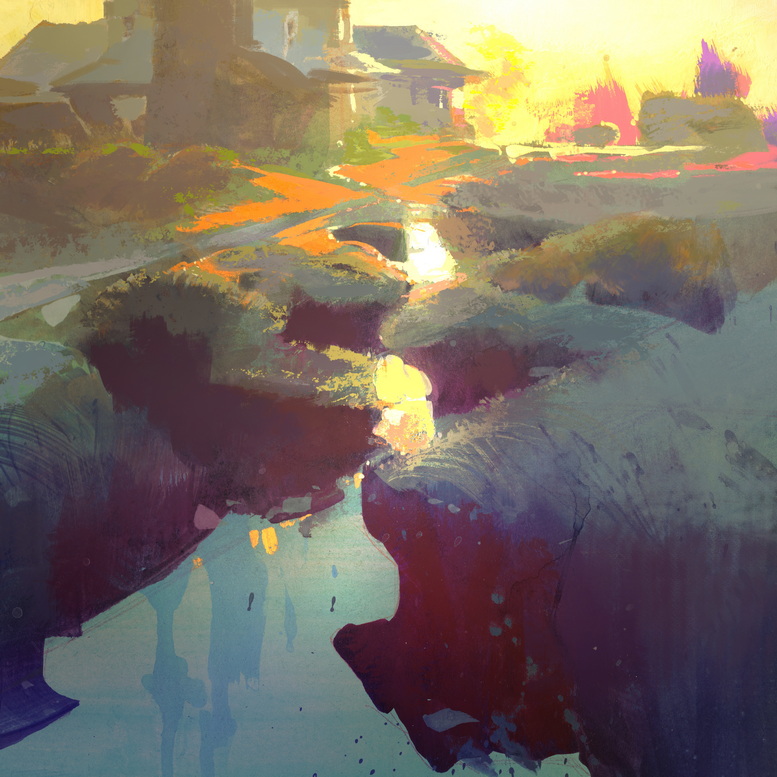NathanFowkesArt's tweet photo. Redwood Shores, California. Gouache. https://t.co/scmF6SesTe