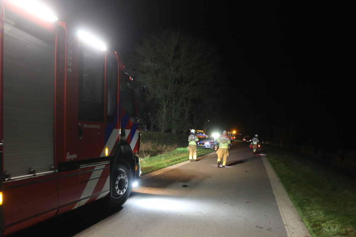 Motorscooter in sloot bij Koarnjum